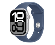 APPLE Watch 10 GPS + Cellular 46mm koperta z aluminium (srebrny) + pasek sportowy rozmiar S/M (denim) - 1278180 - zdjęcie 1